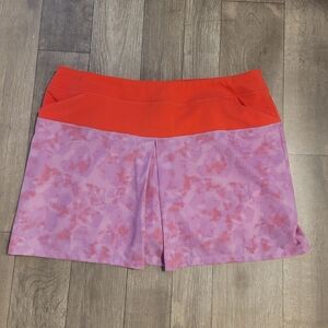 Adidas golf skort skirt shorts women size Large Coral/orange and purple